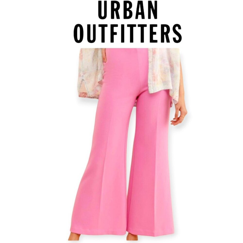 Urban Outfitters Bubblegum Pink High-Rise Stretch Flare Pants Womens Size 4